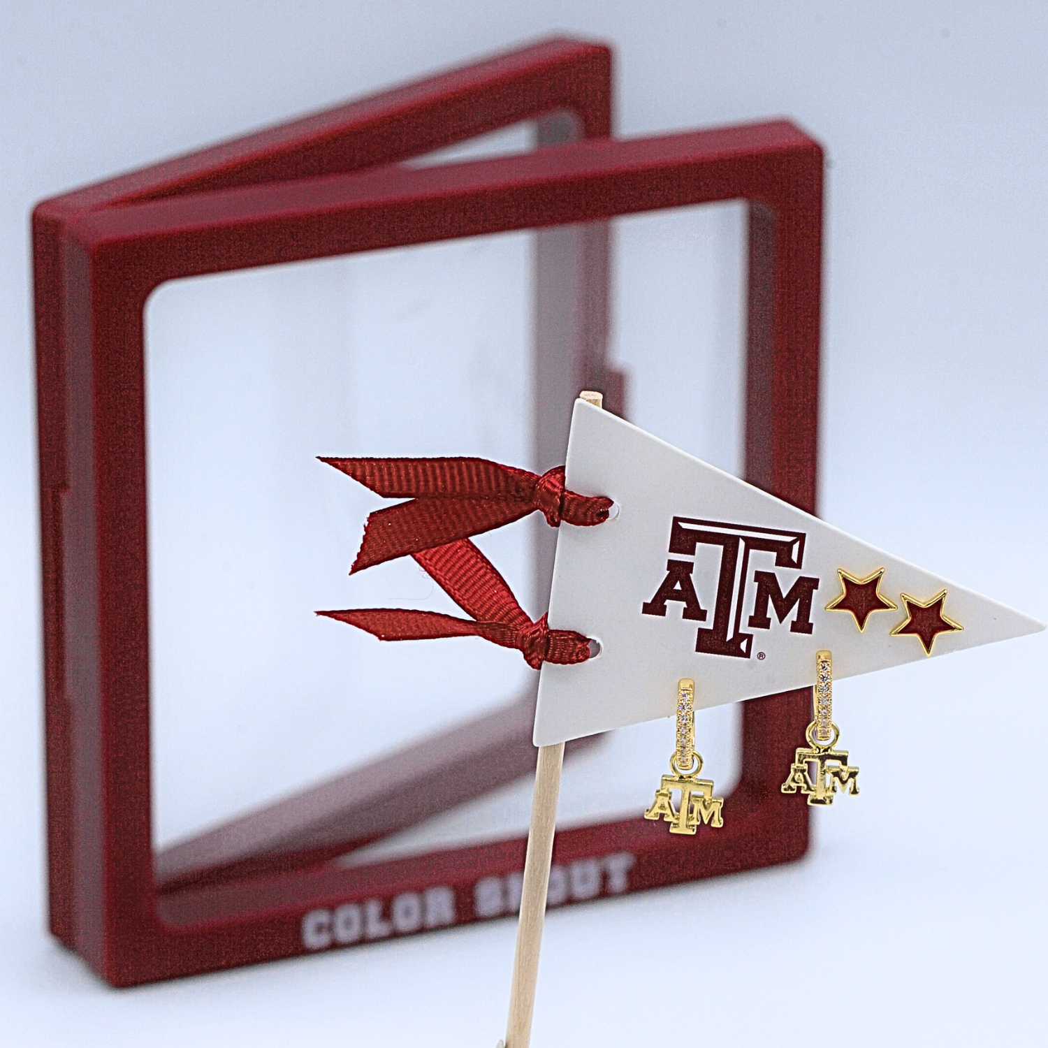 Texas A&M University Pennant Pair College Logo Earring Set
