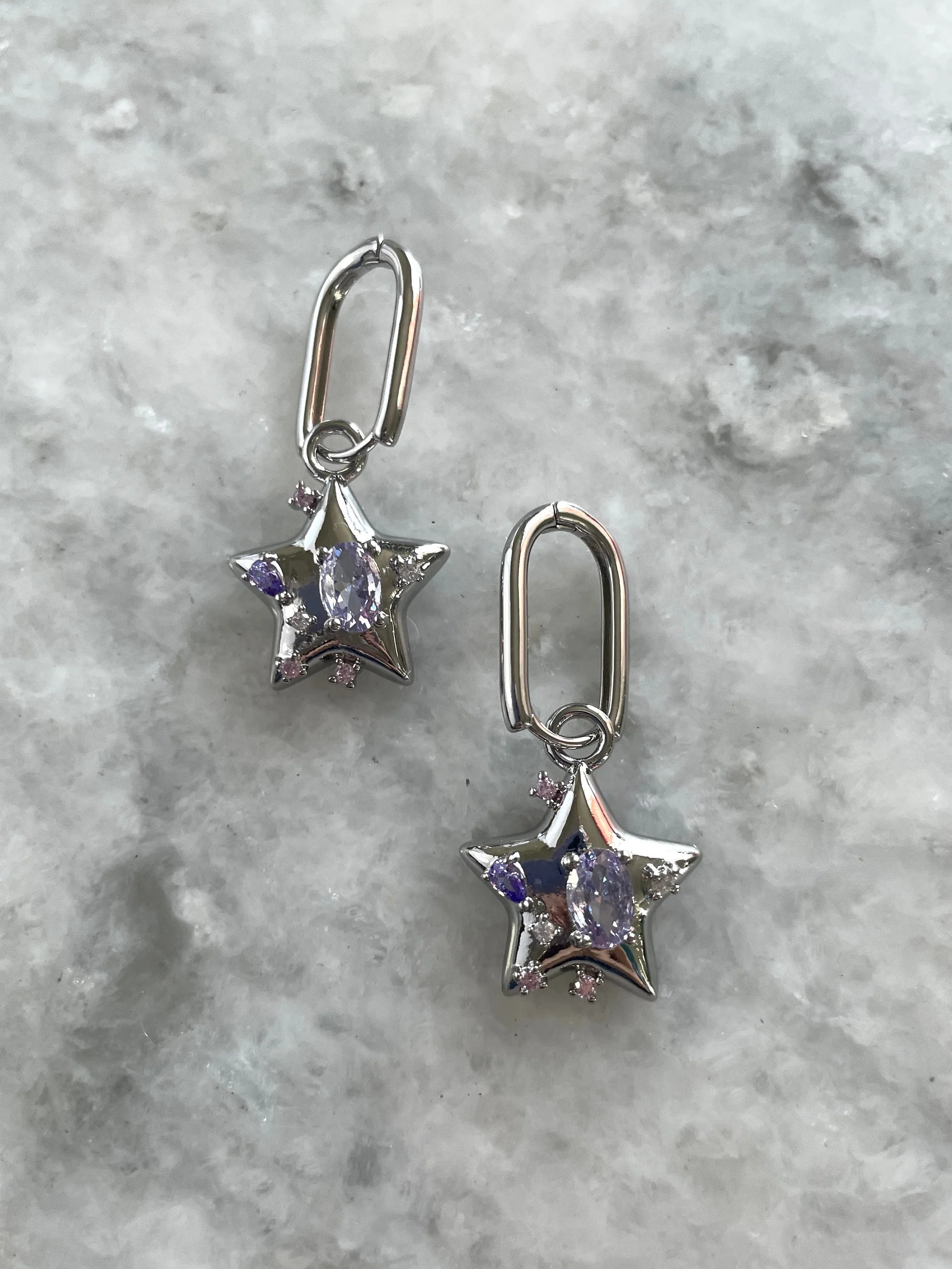 Purple Star Hoops — Accents Boutique, Marble Falls TX