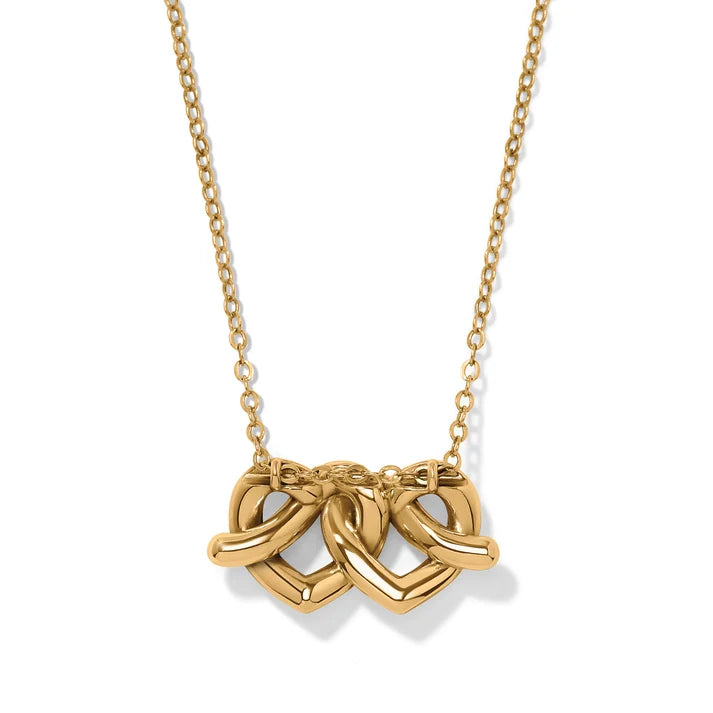 Brighton Interlok Linked Hearts Necklace