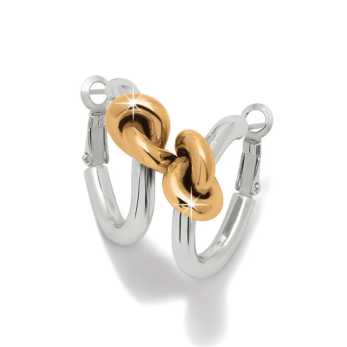 Brighton Interlok Single Knot Two Tone Hoop Earrings
