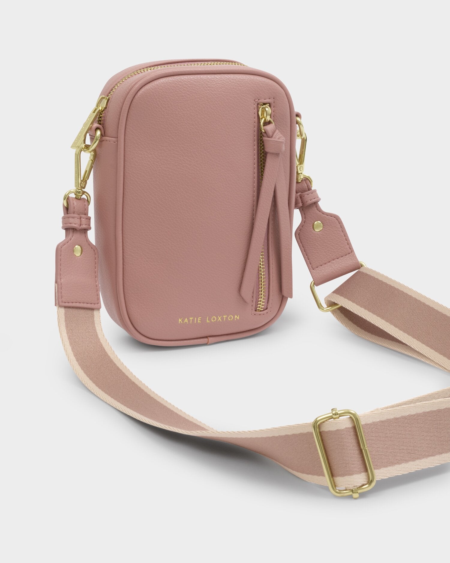 Katie Loxton Hallie Canvas Small Crossbody Bag-Pink Heather