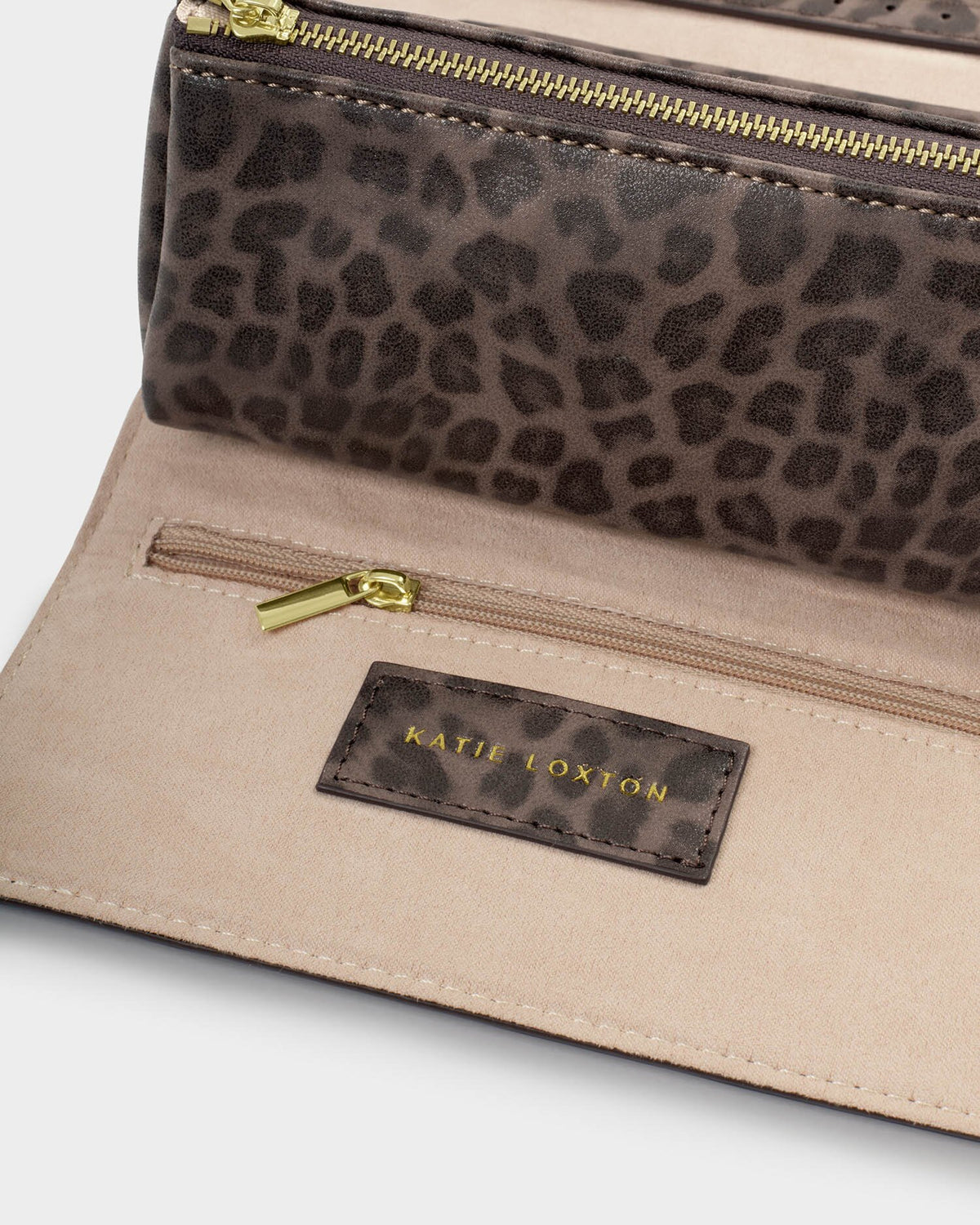 Katie Loxton Fold-Out Mirror Make Up Bag Leopard