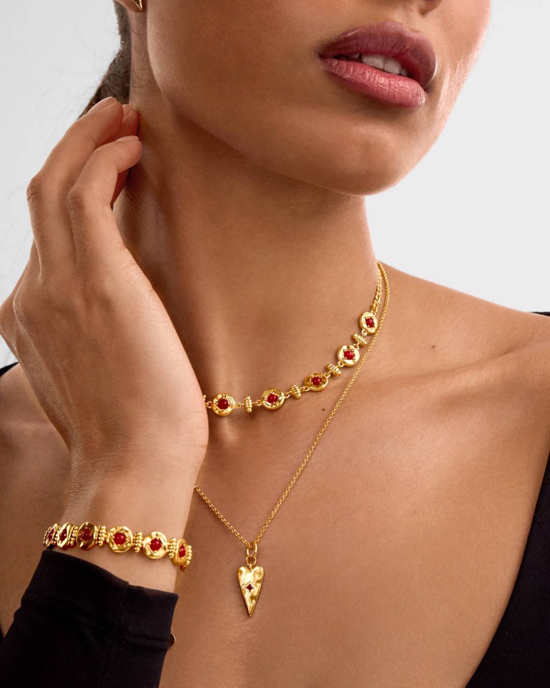 Rouge Noir Waterproof Gold Heart Bracelet