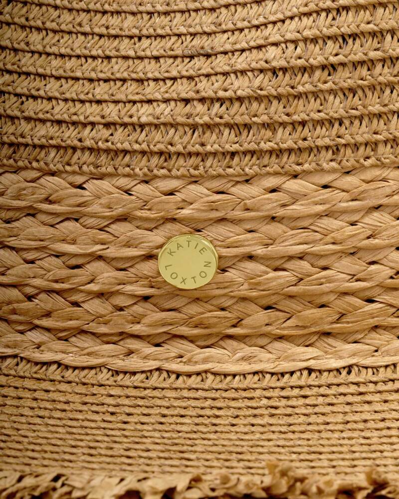 Katie Loxton Fedora Straw Hat-Natural One Size