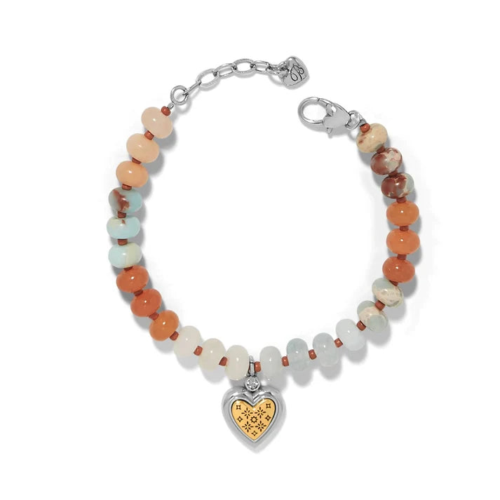 Brighton Mosaic Two Tone Heart Beaded Bracelet