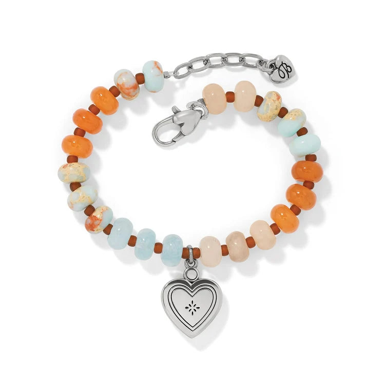 Brighton Mosaic Two Tone Heart Beaded Bracelet