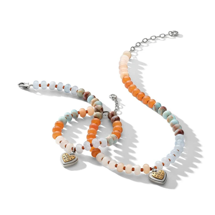 Brighton Mosaic Two Tone Heart Beaded Bracelet