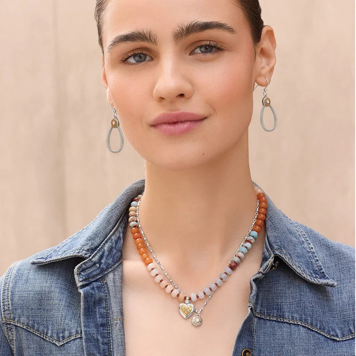 Brighton Mosaic Two Tone Heart Beaded Necklace