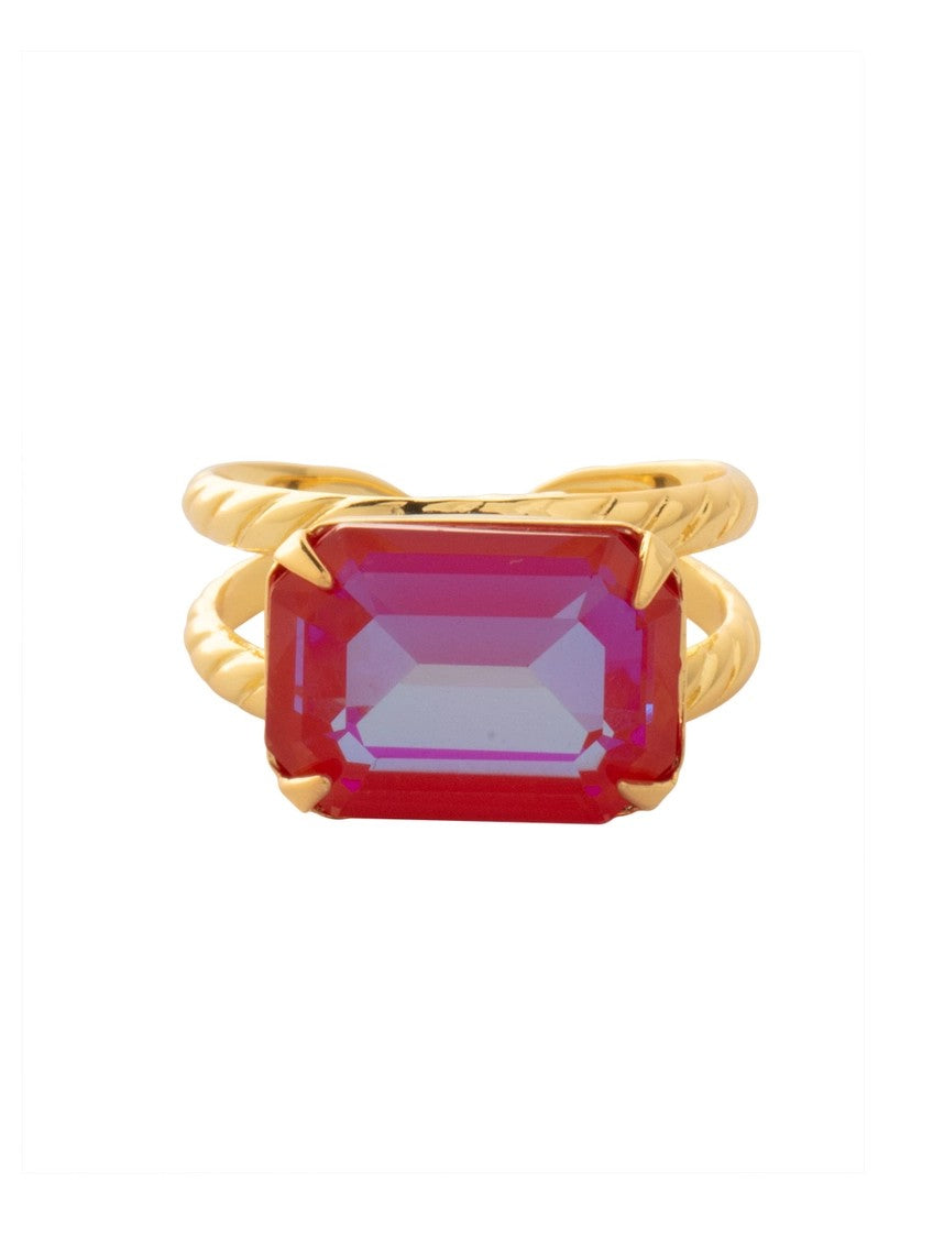 Sorrelli Emerald Cocktail Ring-Red