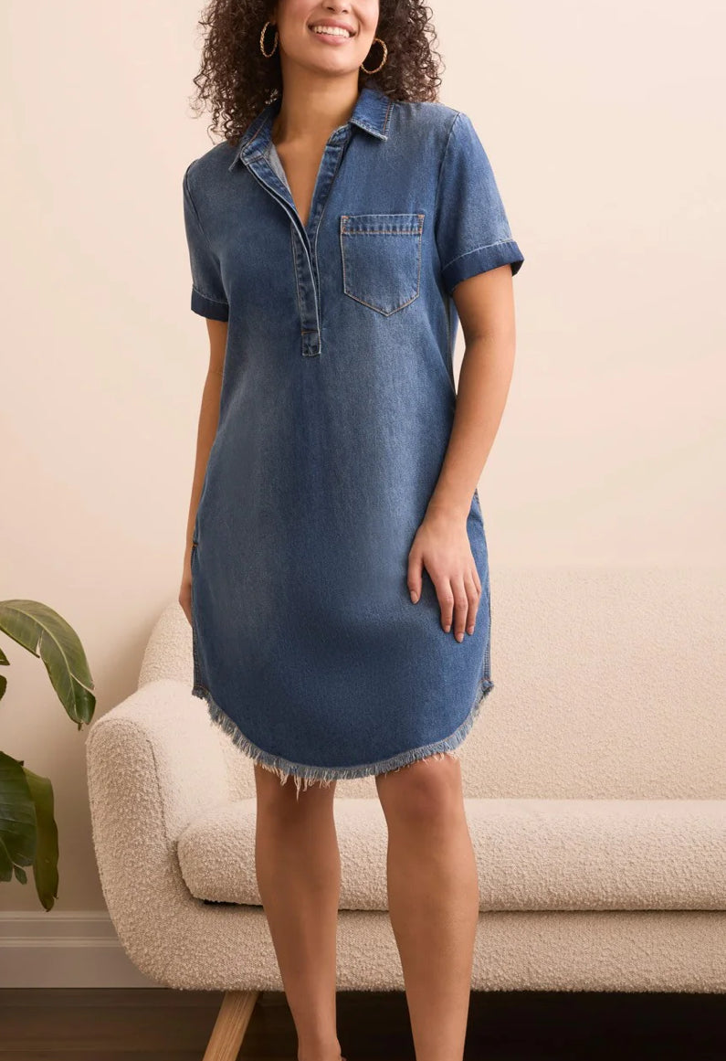 Blue Bliss Pop Over Shirtdress