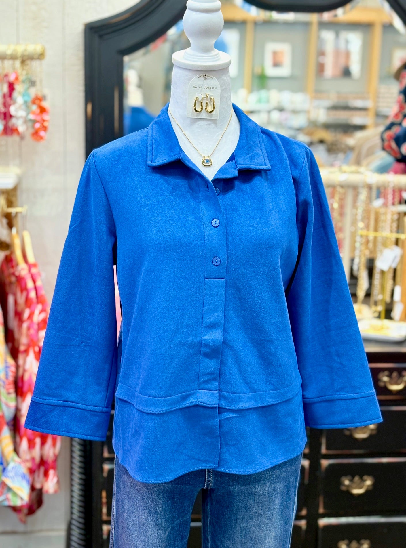 Boho Chic Royal Quarter Sleeve Blouse