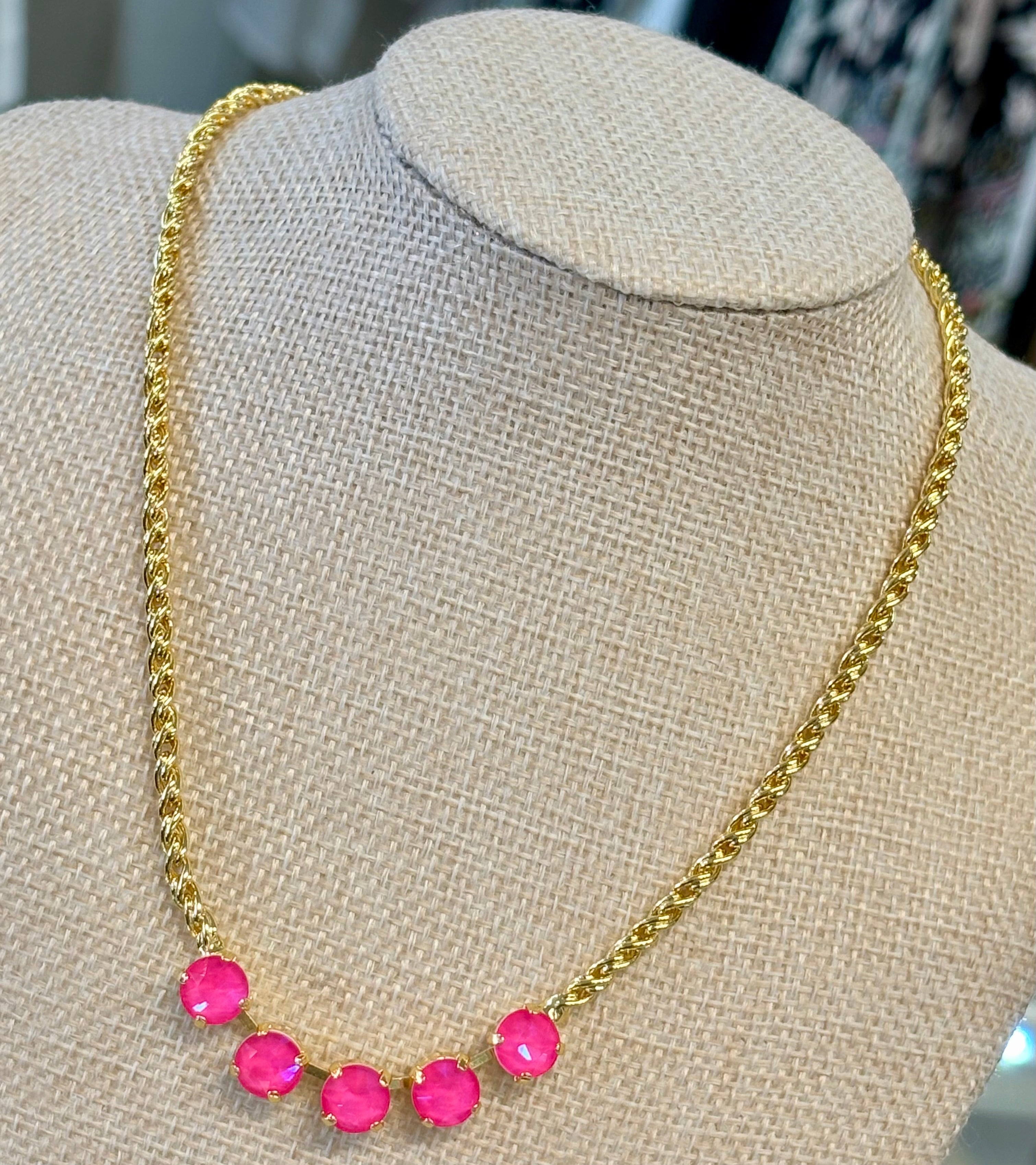 Sorrelli Electric Pink Tennis Rope Chain Necklace — Accents Boutique, Marble Falls TX