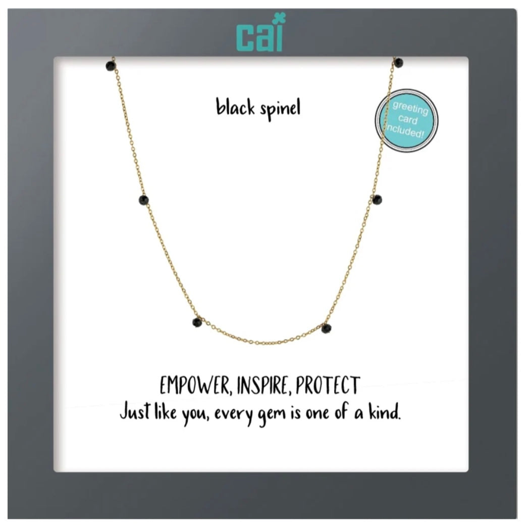 Celestial Gemstone Necklace - Gold Black Spinel — Accents Boutique, Marble Falls TX