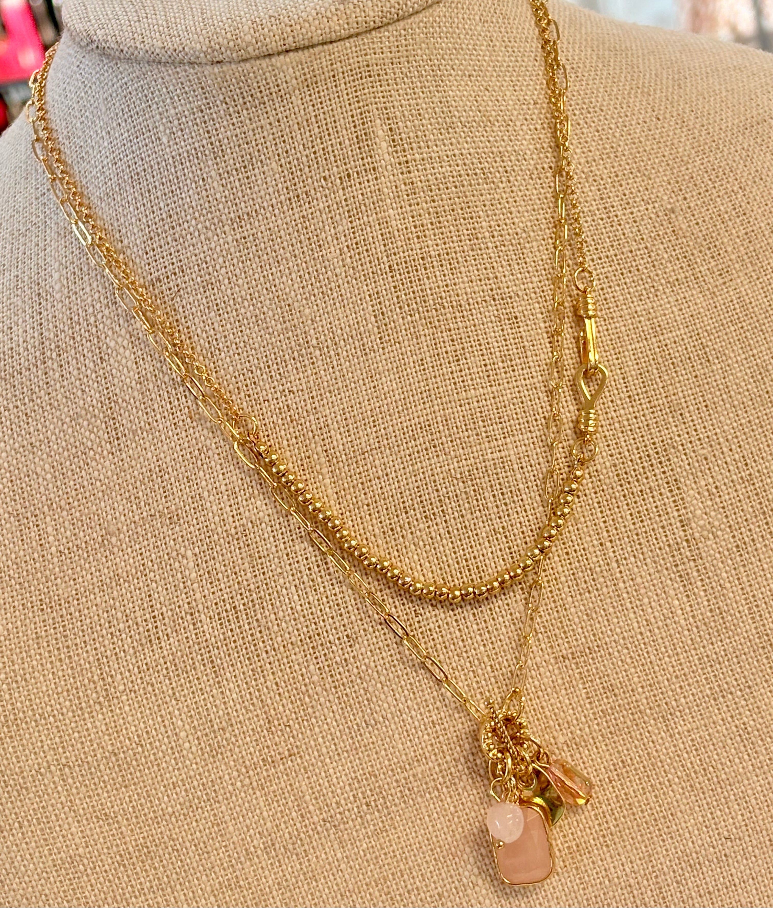 Gold Layered Charm Necklace