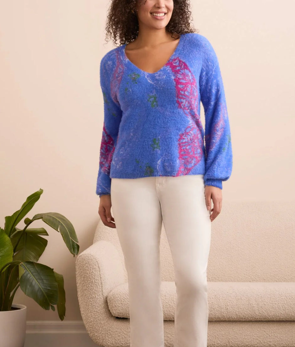 Blue Wear 2 Ways Front To Back Sweater