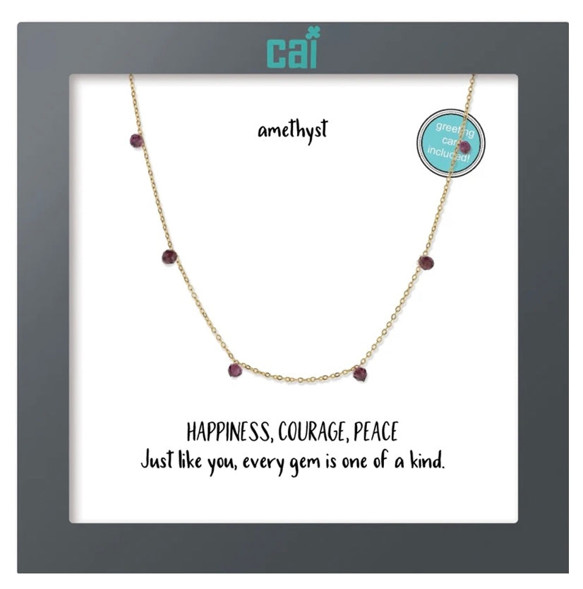 Celestial Gemstone Necklace - Gold Amethyst — Accents Boutique, Marble Falls TX