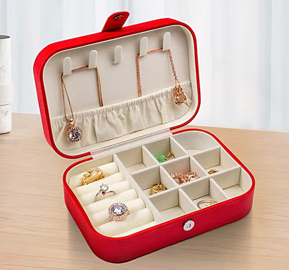 Faux Leather Portable Jewelry Case