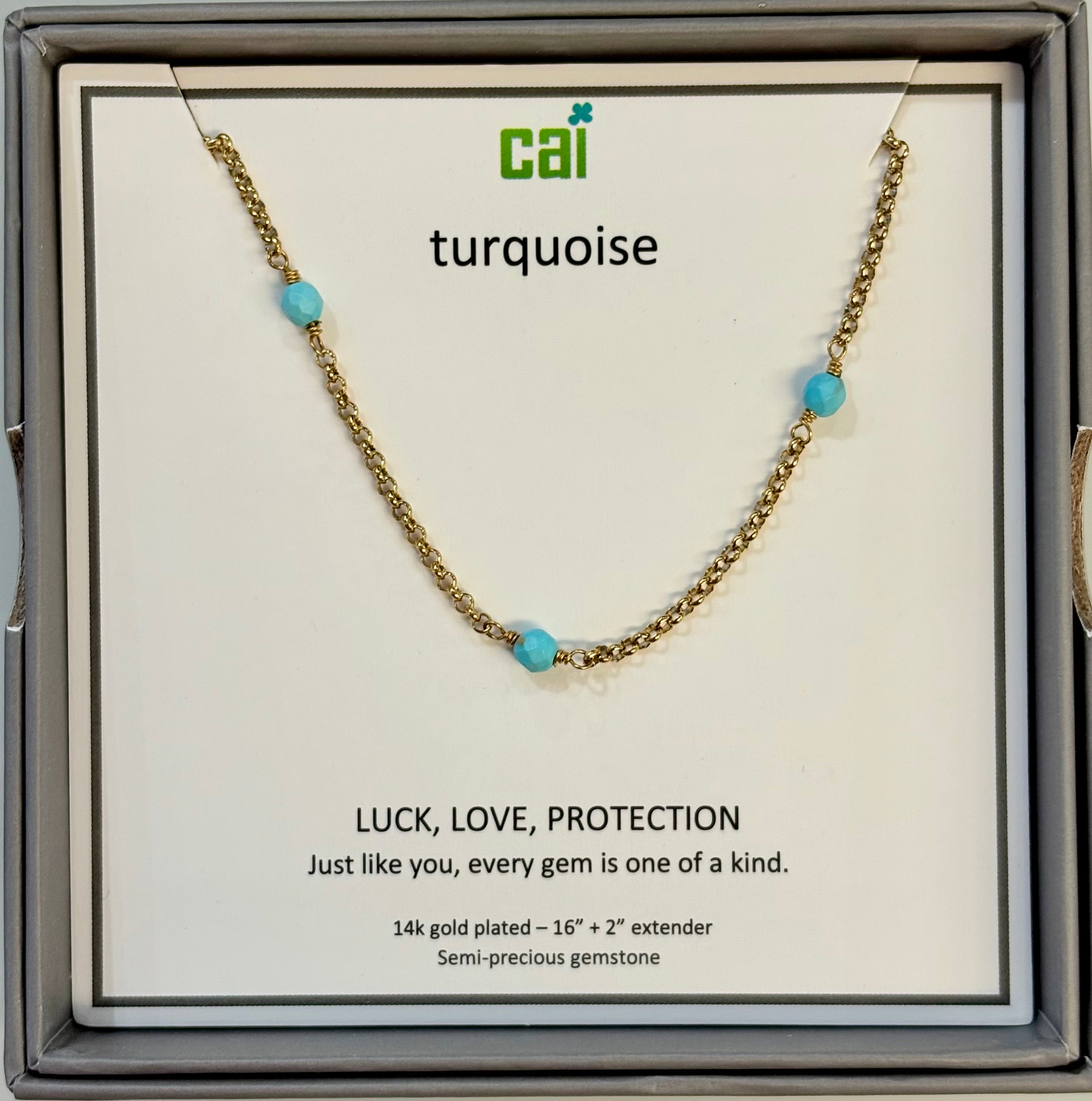 Rolo Link Satellite Turquoise Necklace