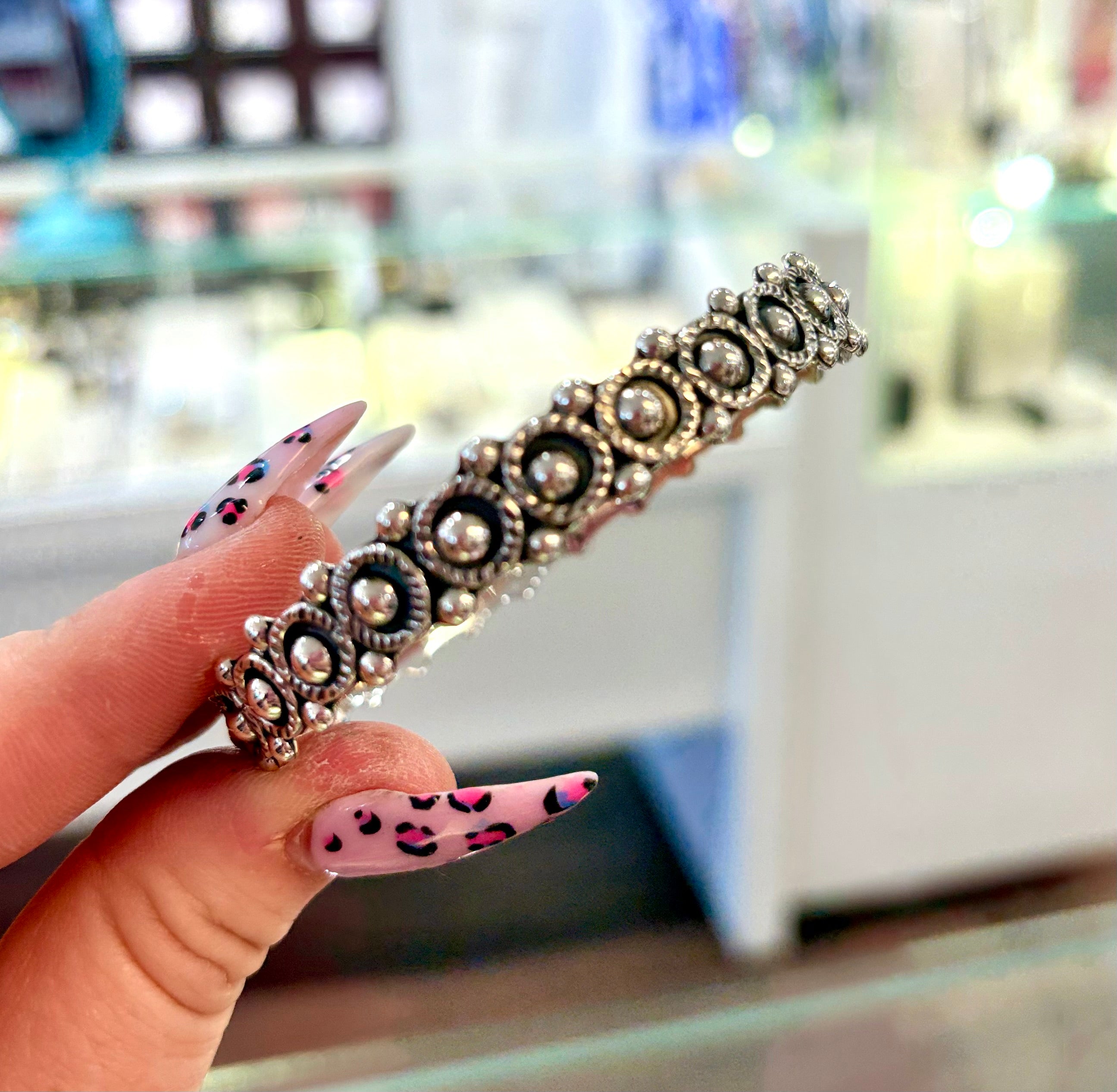 Halo Silver Pearls Bangle