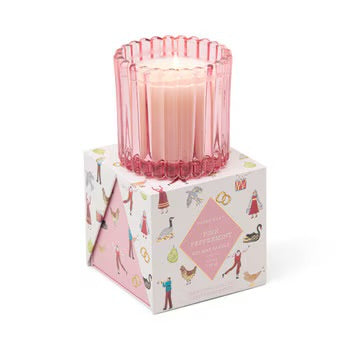 Pink Tinted Glass Candle on Merry Box