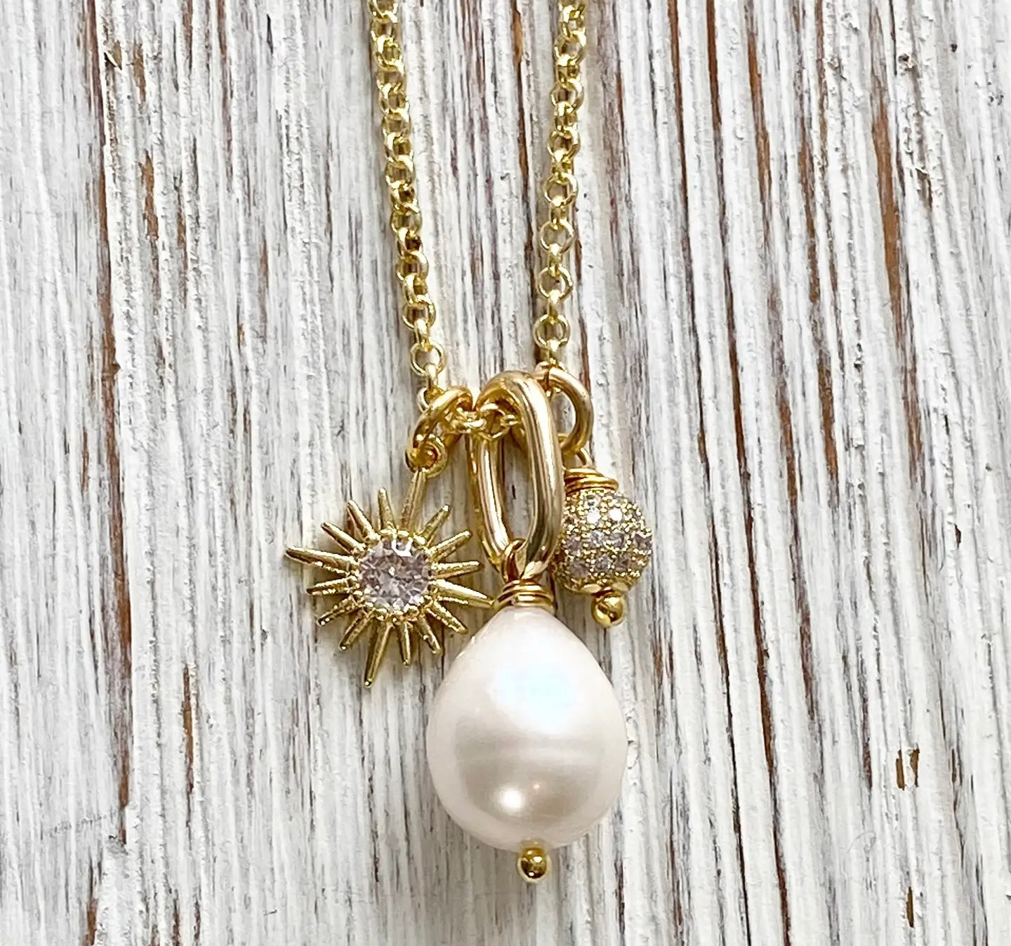 Pearl Sun & Moon Necklace