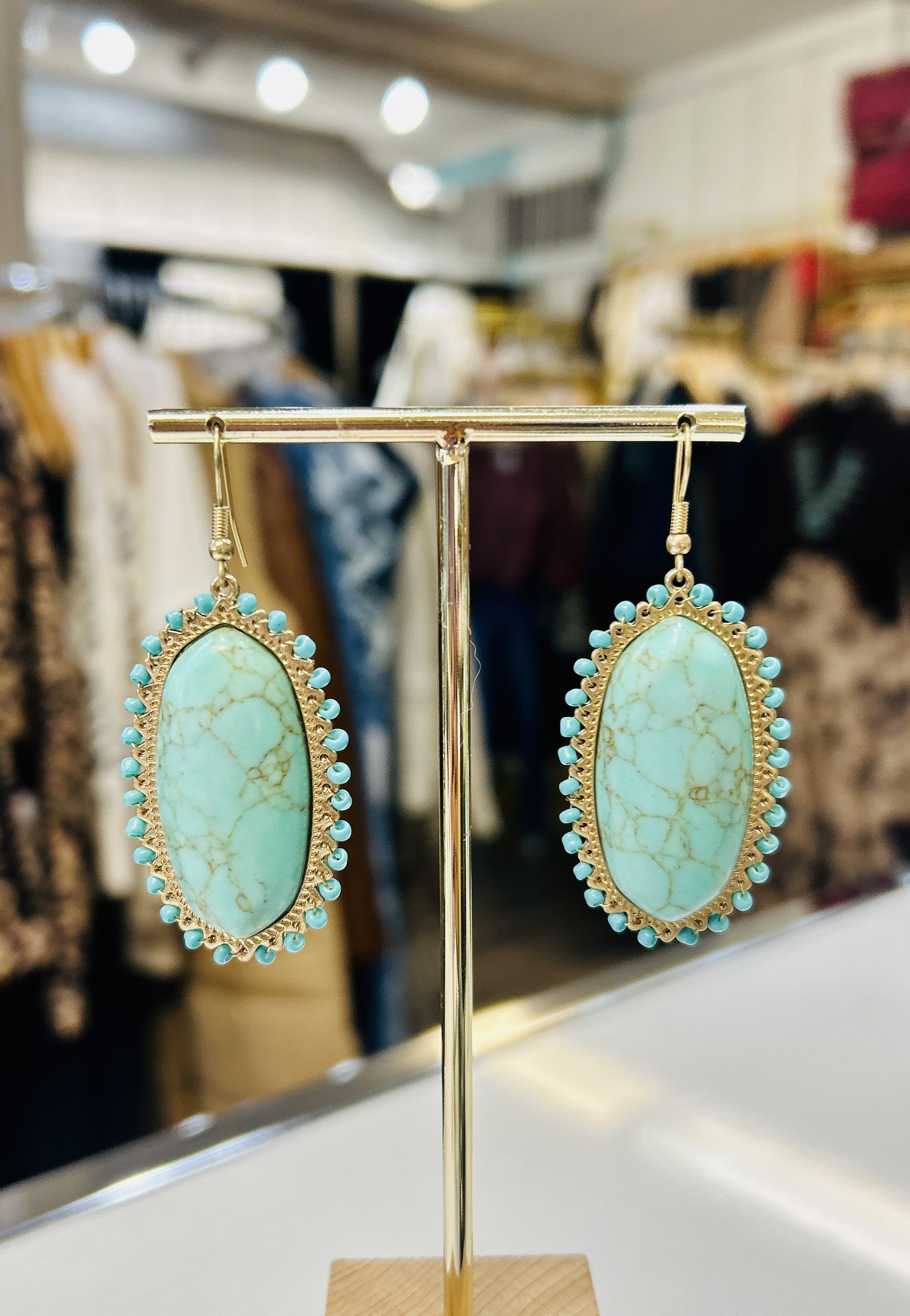 Turquoise & Gold Drop Earrings