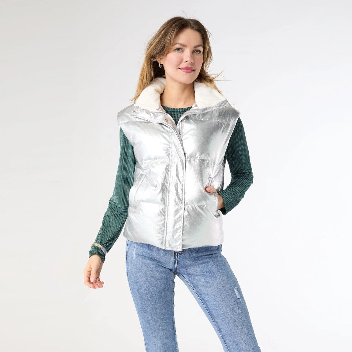 Glinda Metallic Down Vest