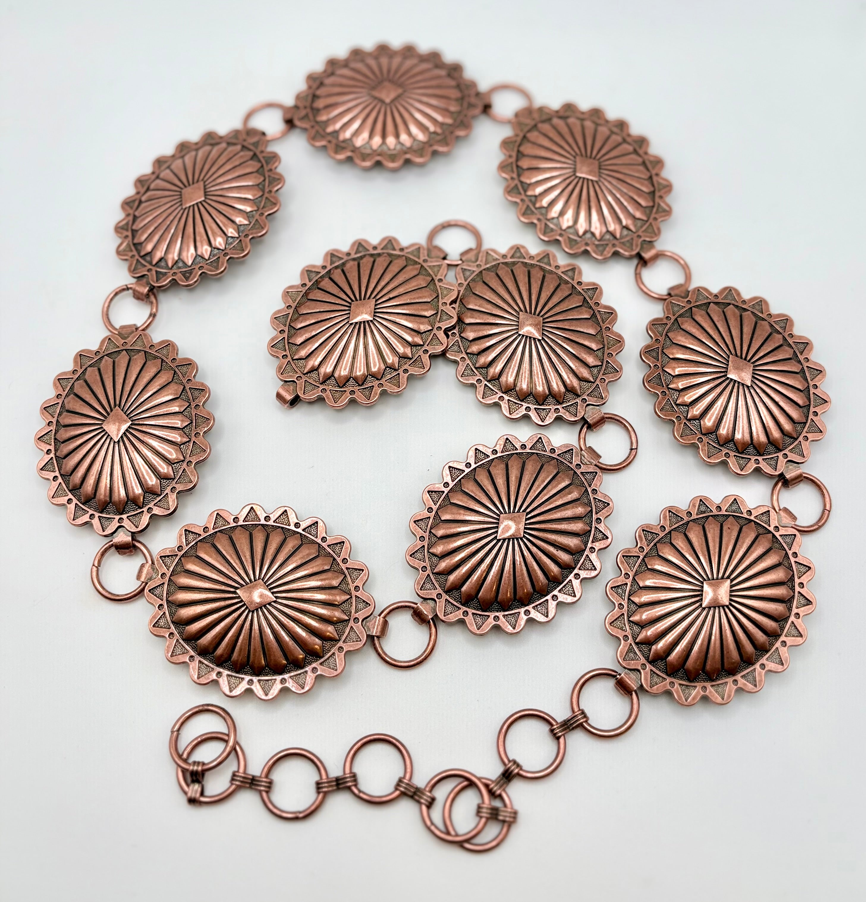 Copper Tone Concho Chain Belt