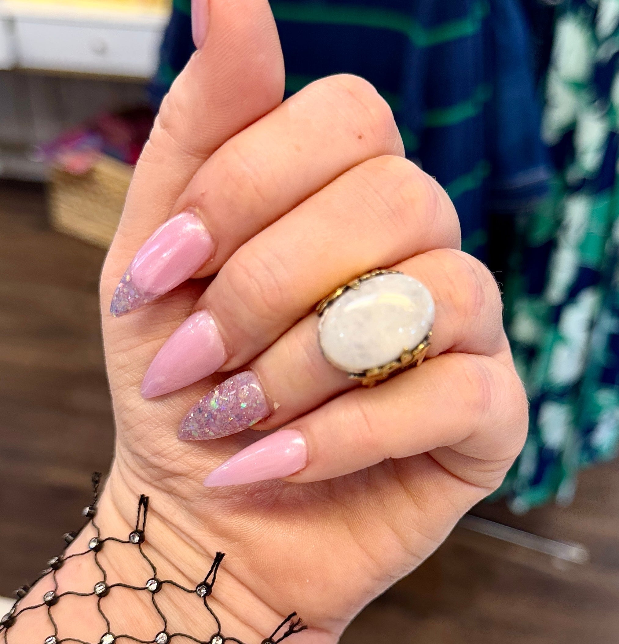 Rainbow Moonstone Oval Ring