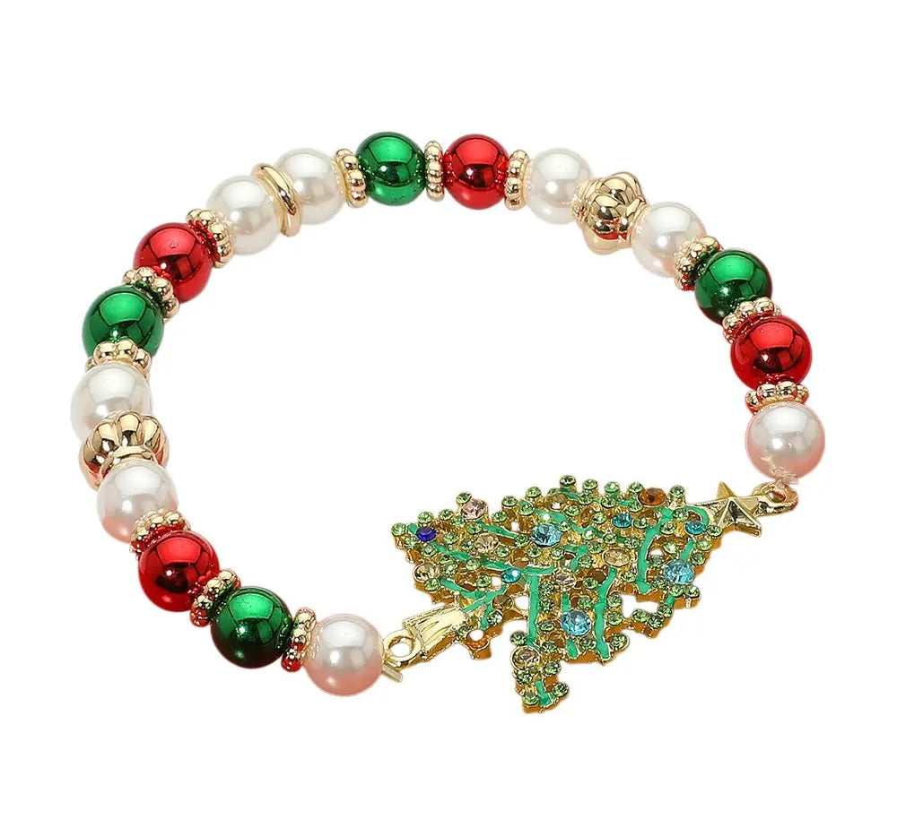 Pave Christmas Tree Stretch Bracelet