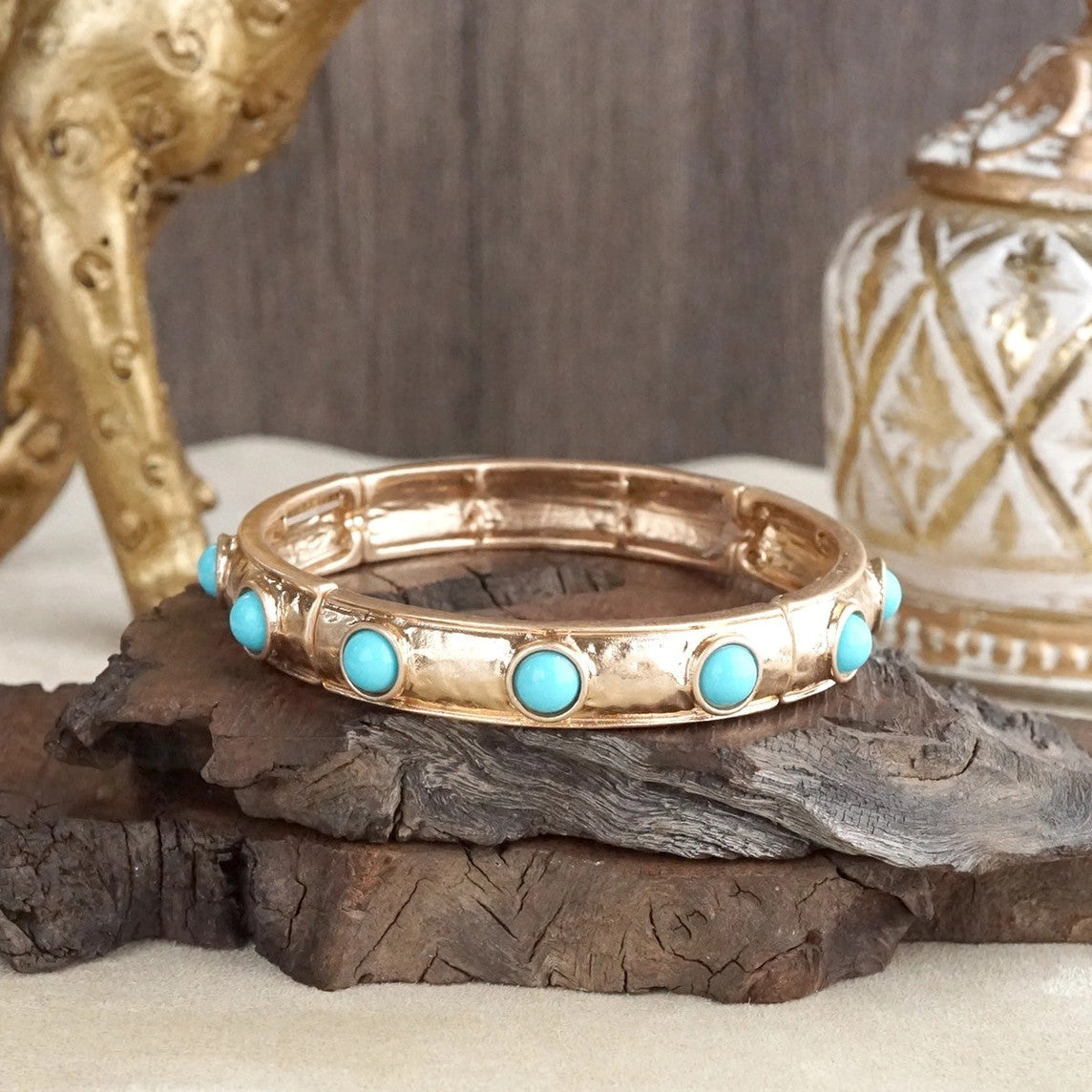 Timeless Charm Slim Cabochon Eternity Bangle