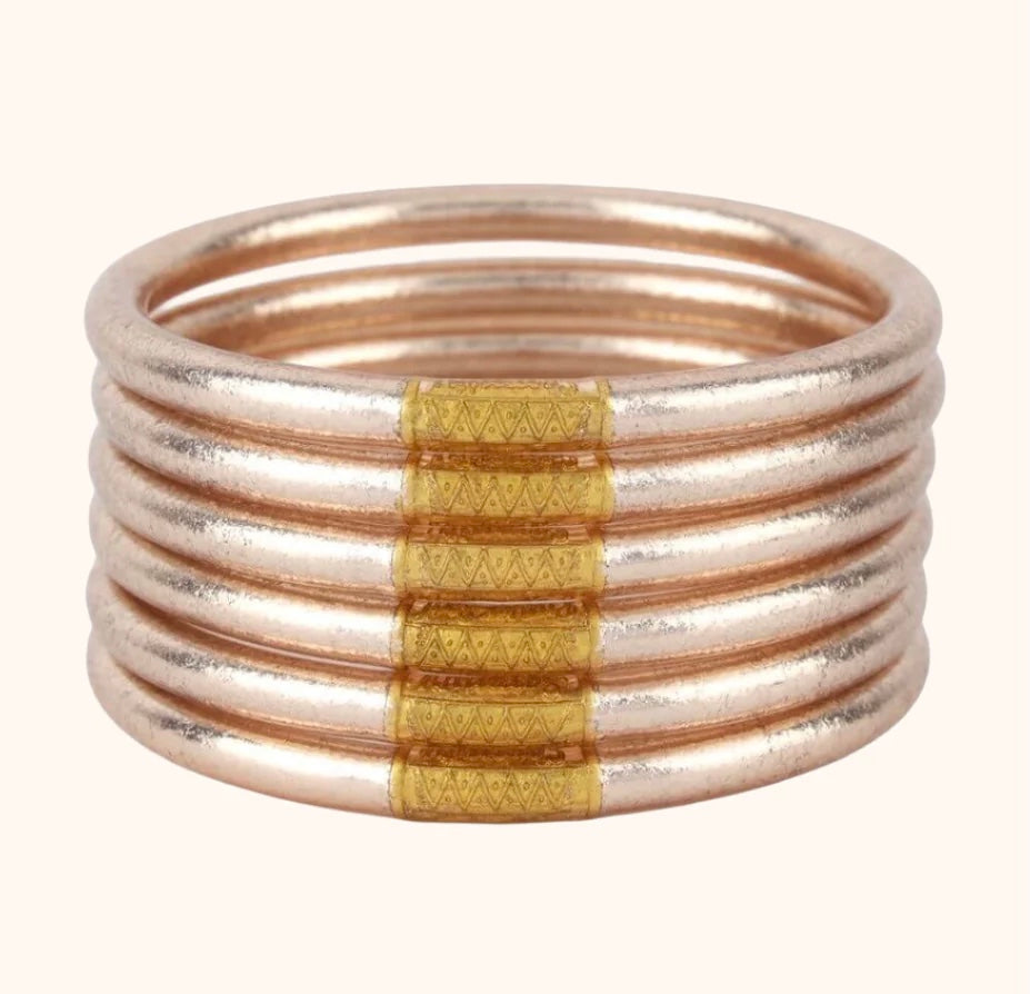 Budha Girl Champagne All Weather Bangles® (Set of 6) - Serenity Prayer