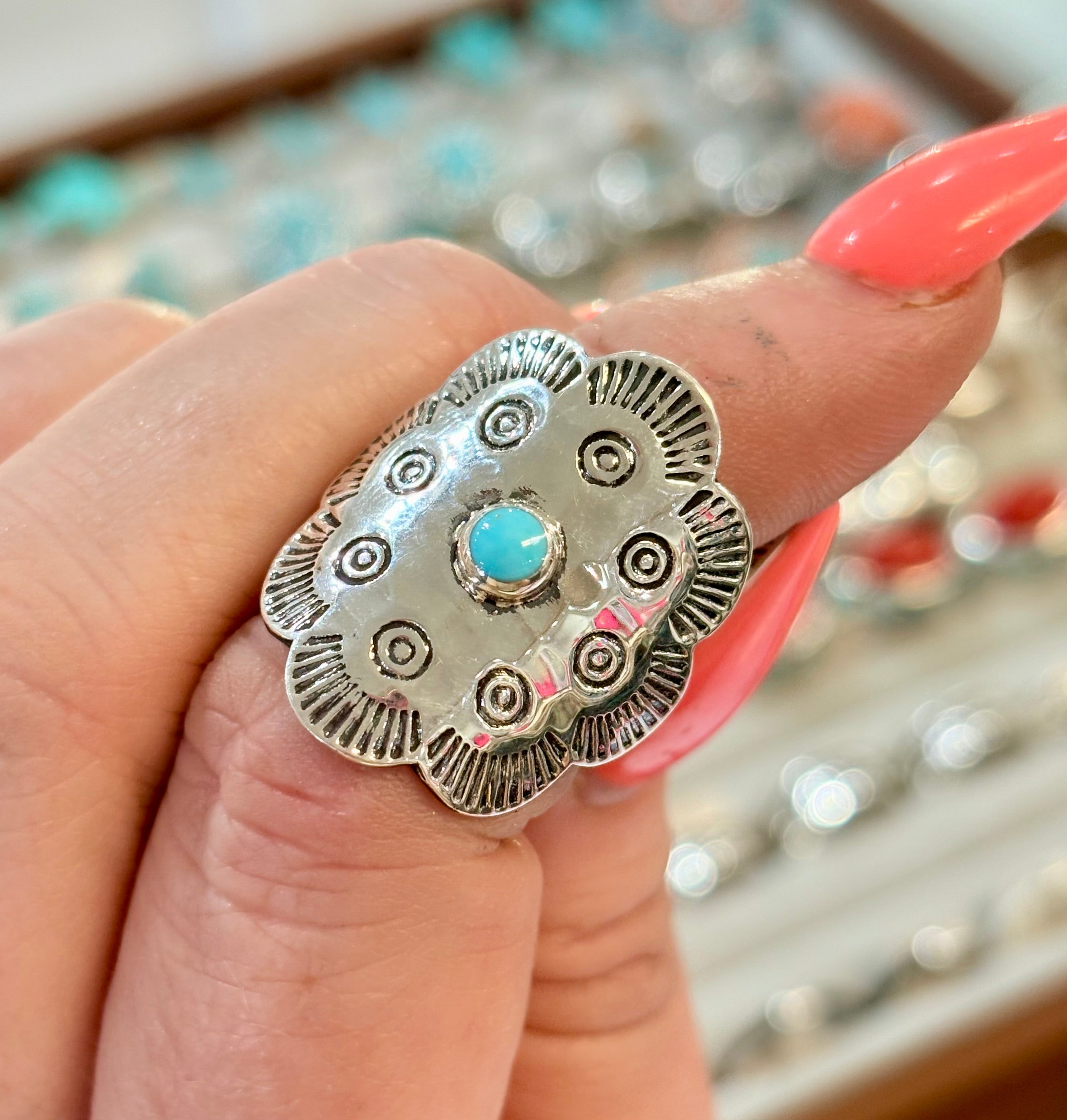 Scalloped Turquoise Ring