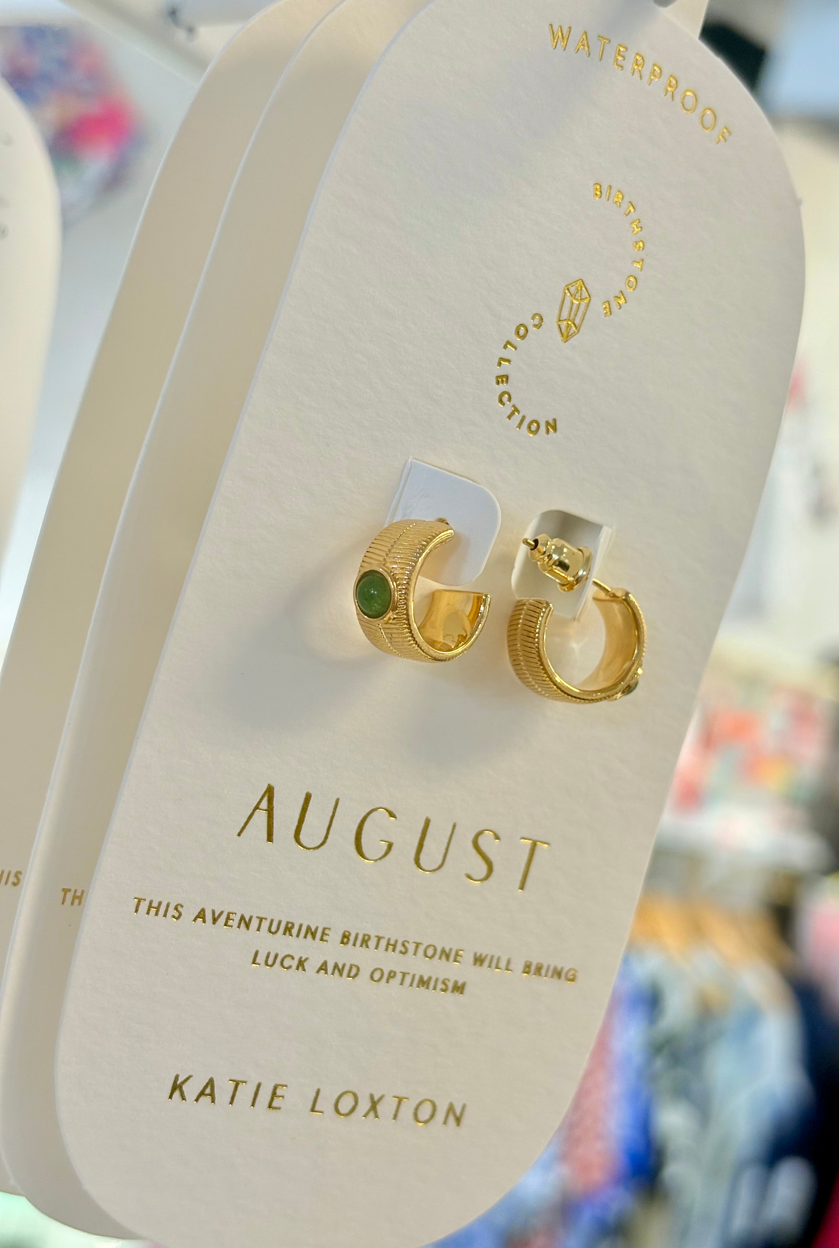 Katie Loxton Waterproof Birthstone Earrings - August