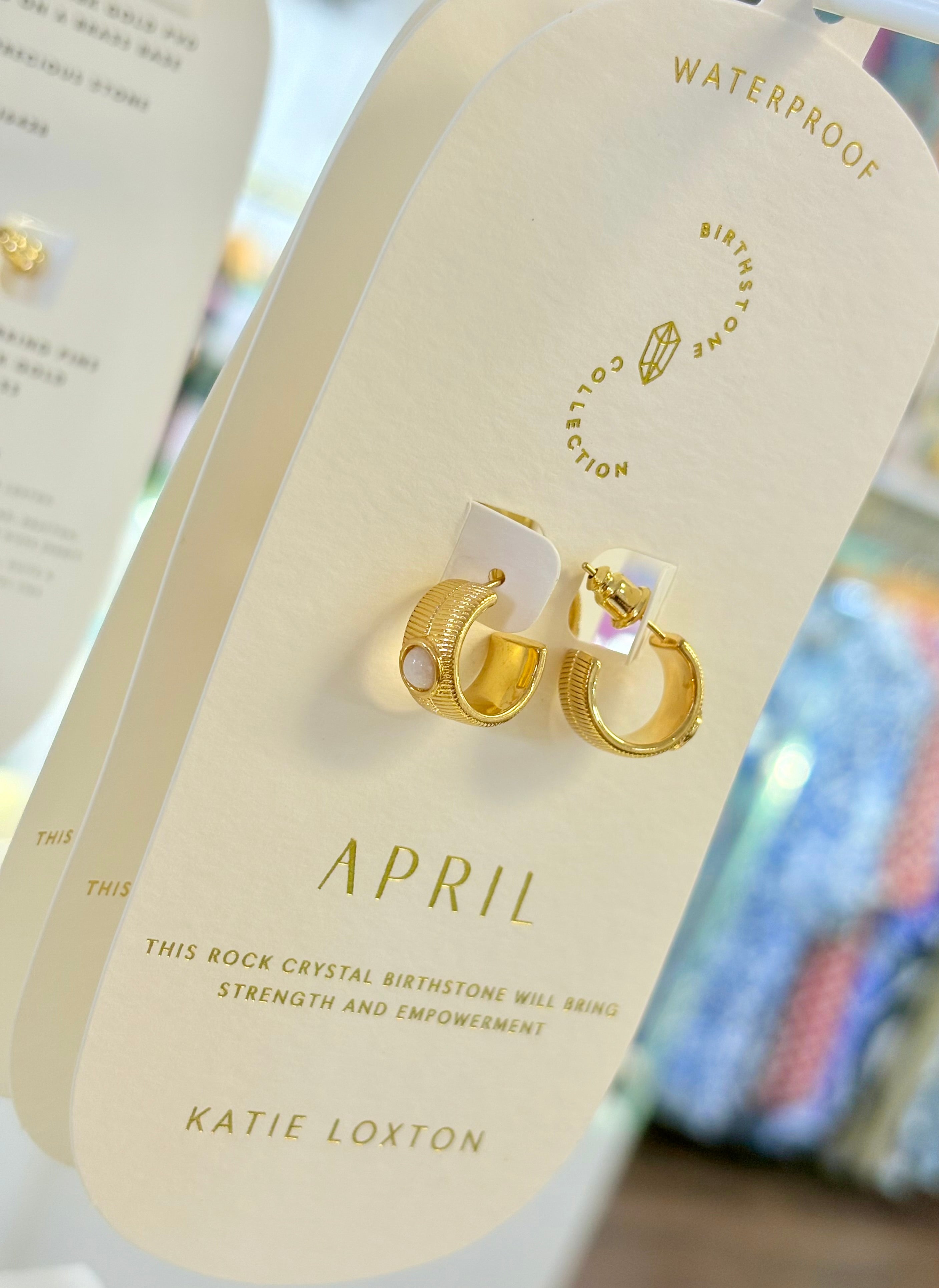 Katie Loxton Waterproof Birthstone Earrings - April
