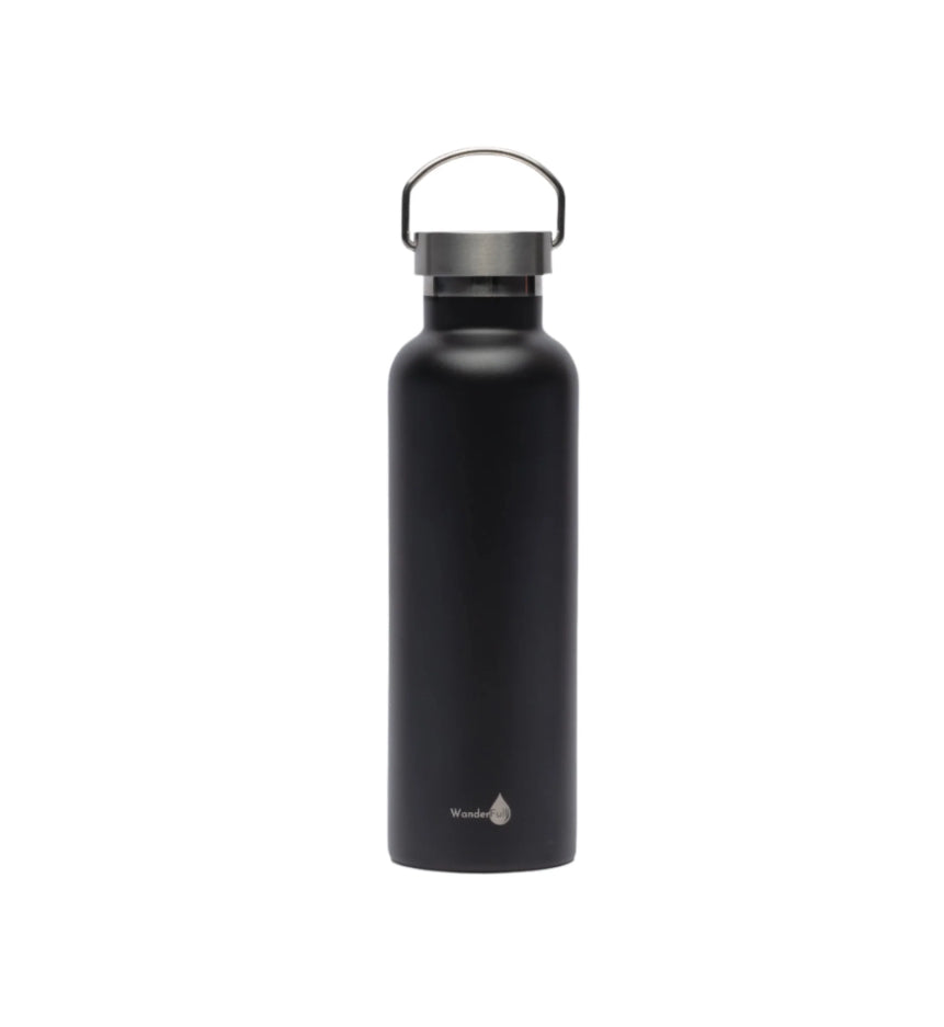 Black W Silver Top Insulated Water Bottle