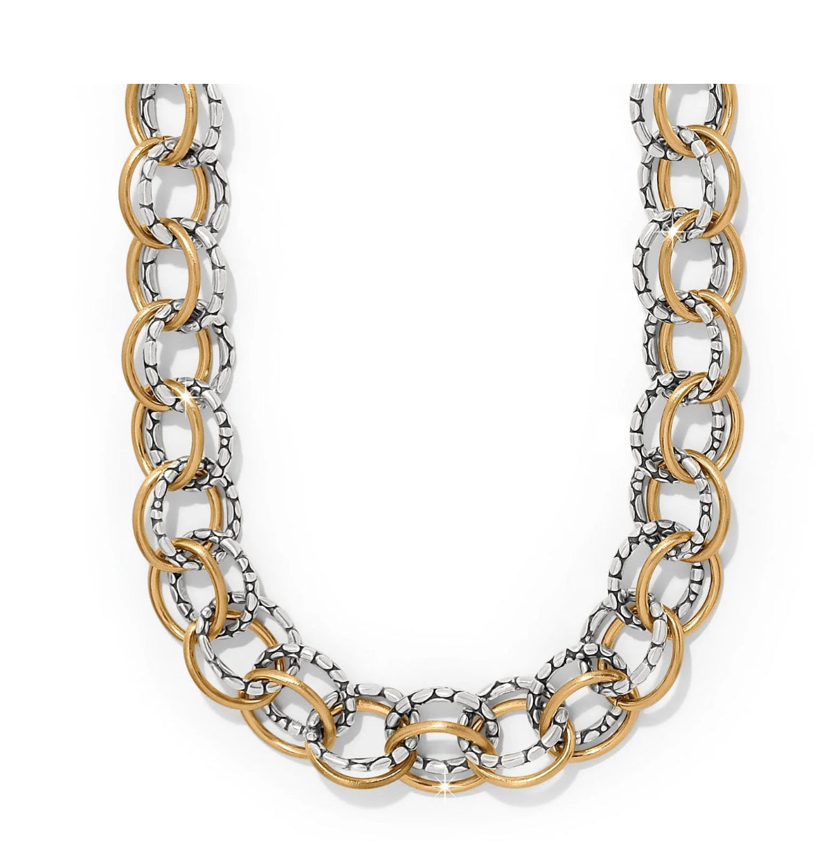Pebble Link Two Tone Necklace