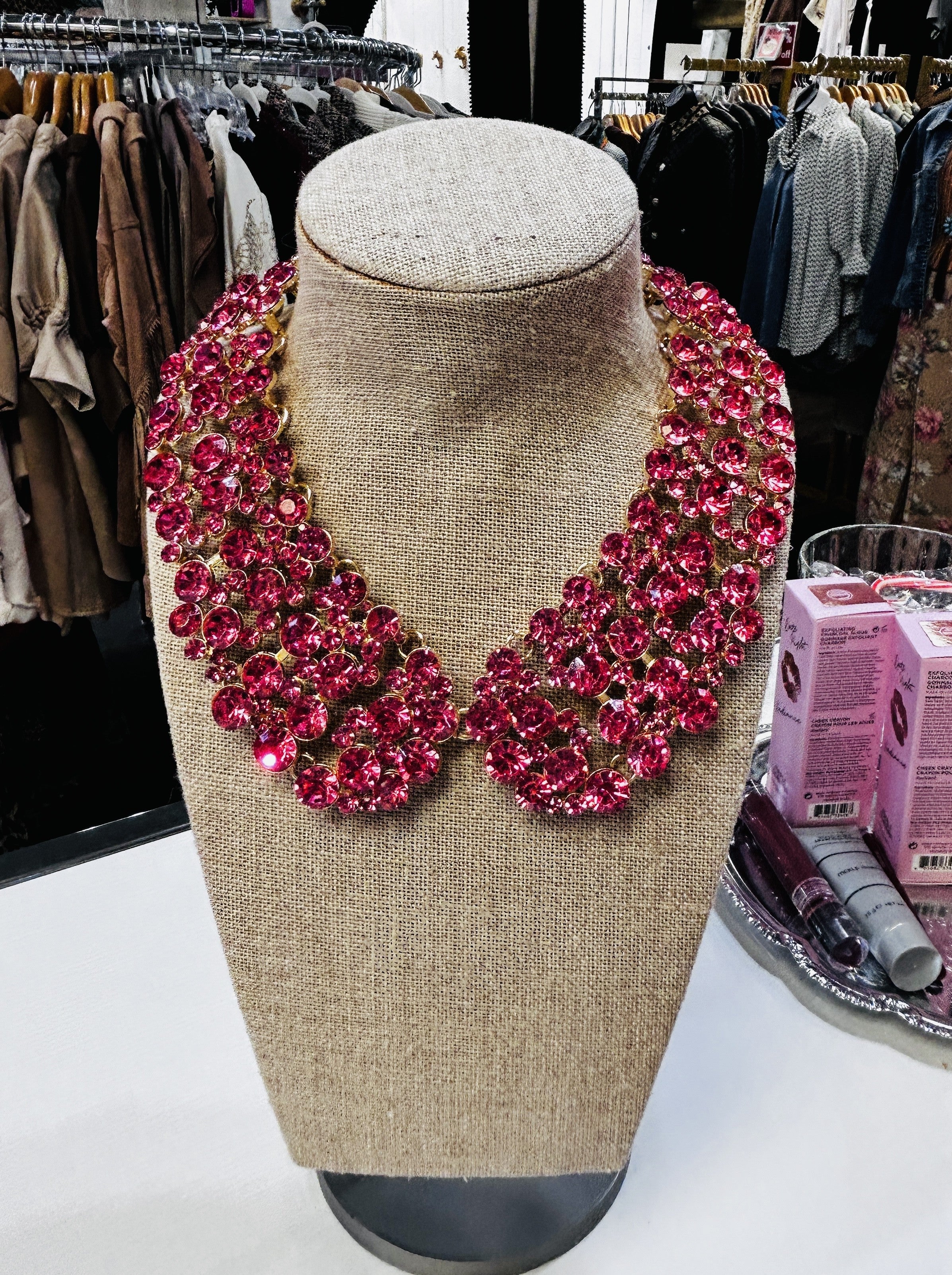 Pink Bling Collar Necklace