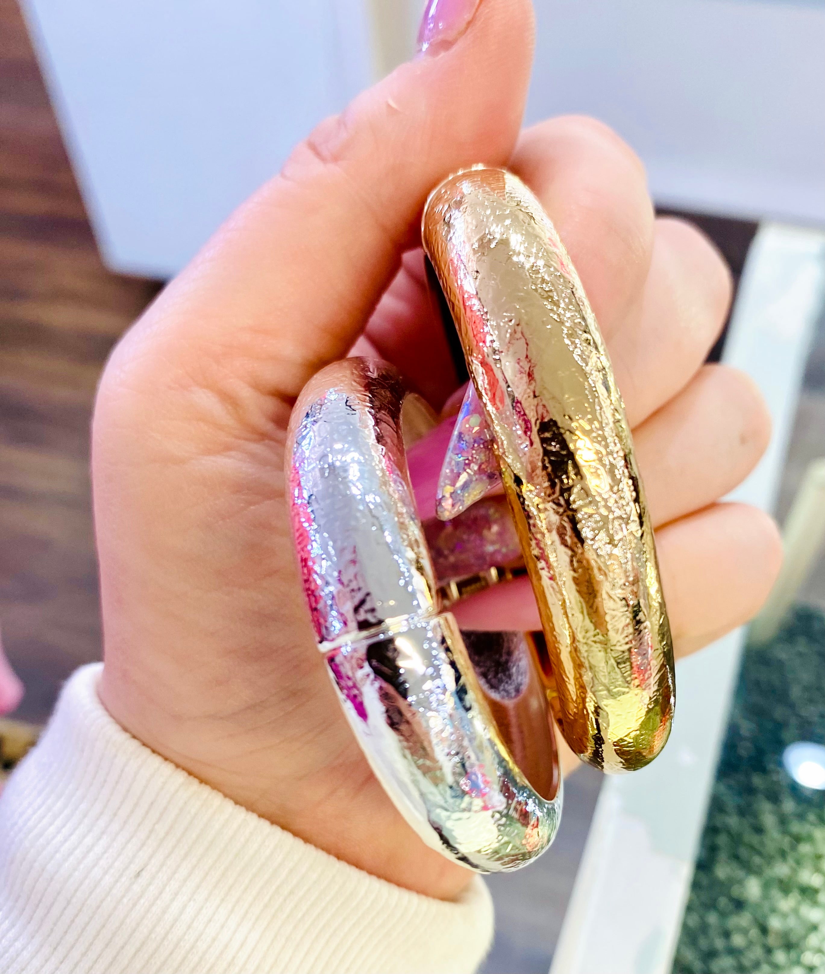 Hammered Hinge Bangle