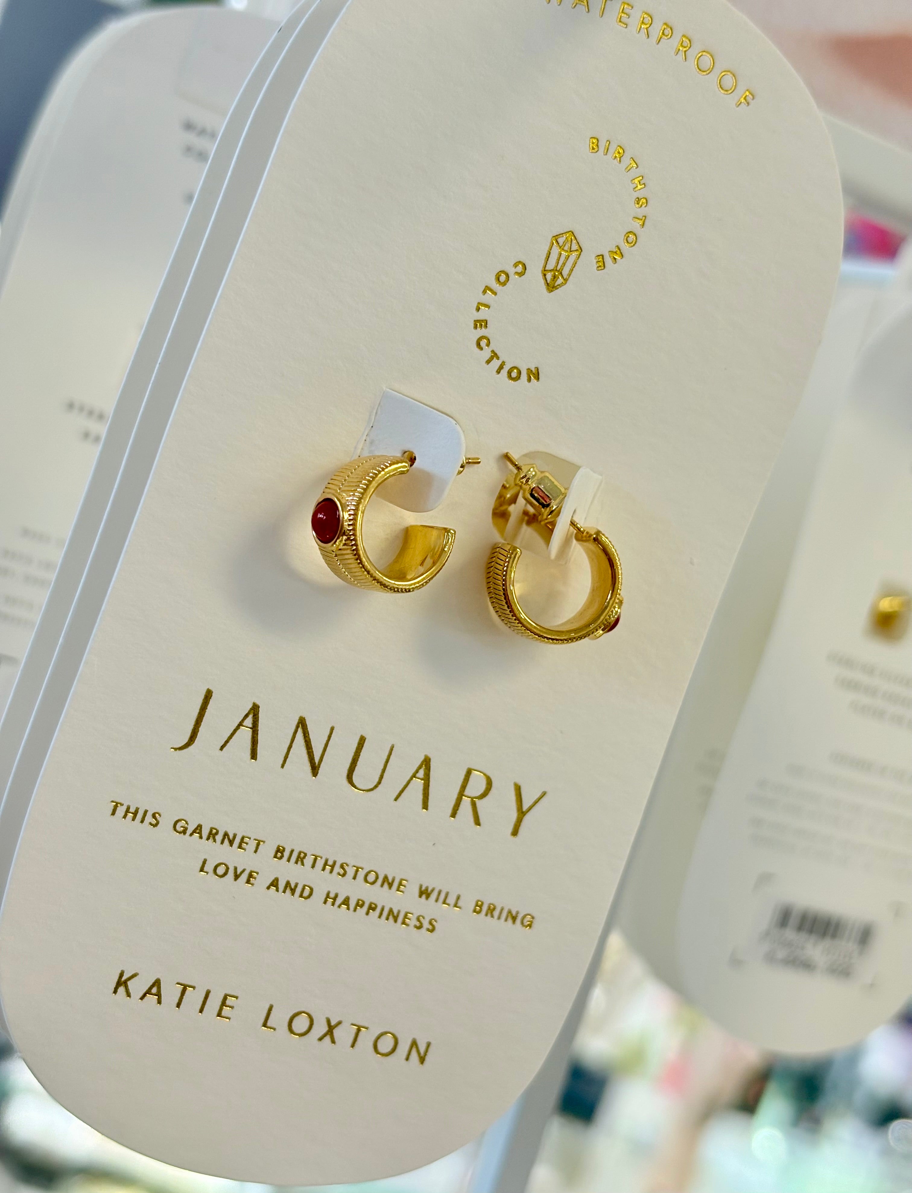 Katie Loxton Waterproof Birthstone Earrings - January