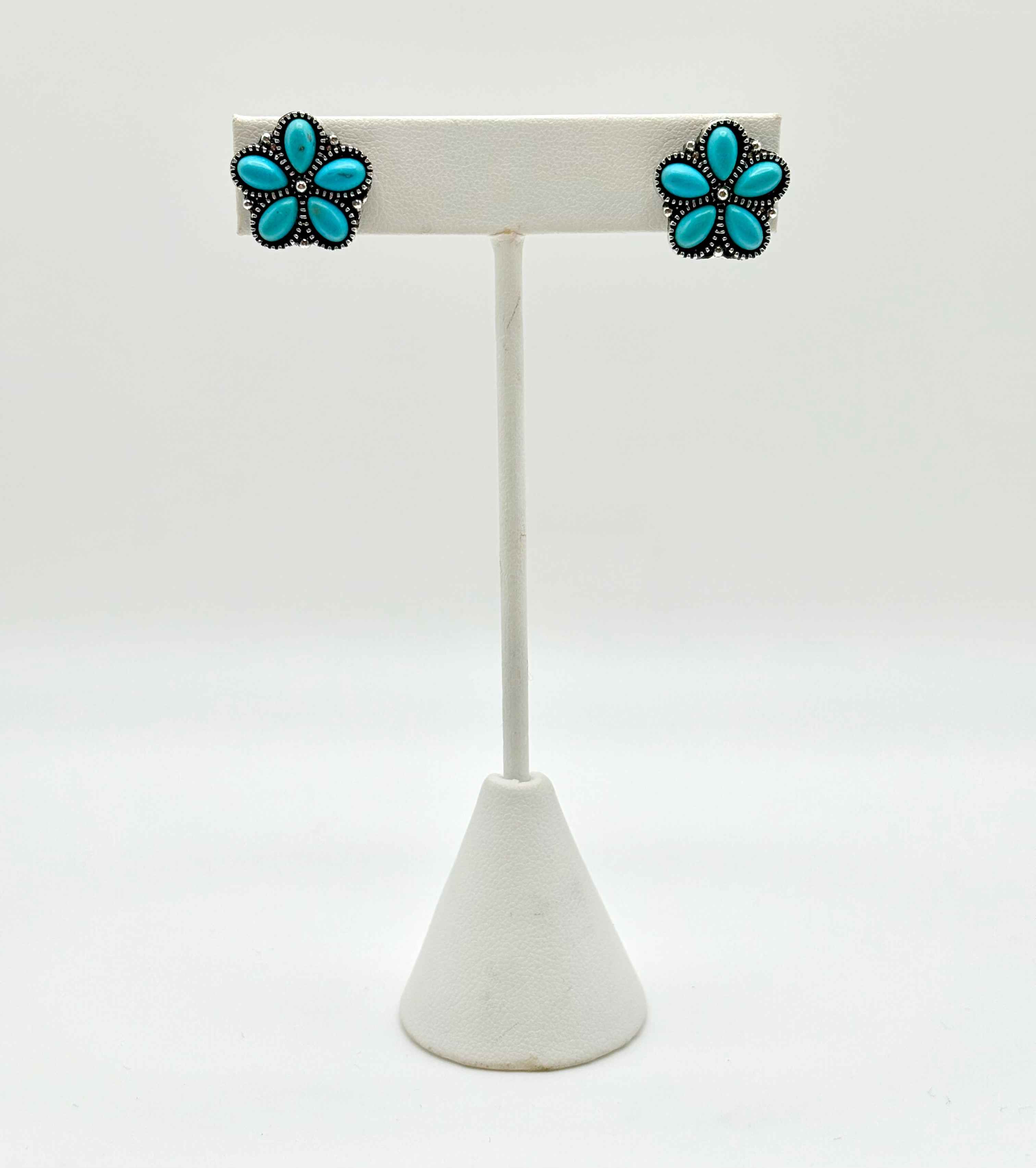 Turquoise Flower Post Earrings
