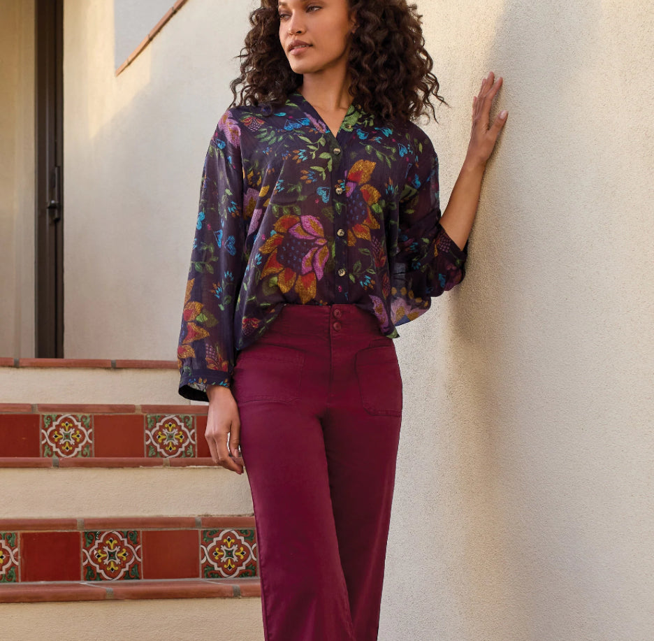 Dolman Sleeve Flowy Blouse