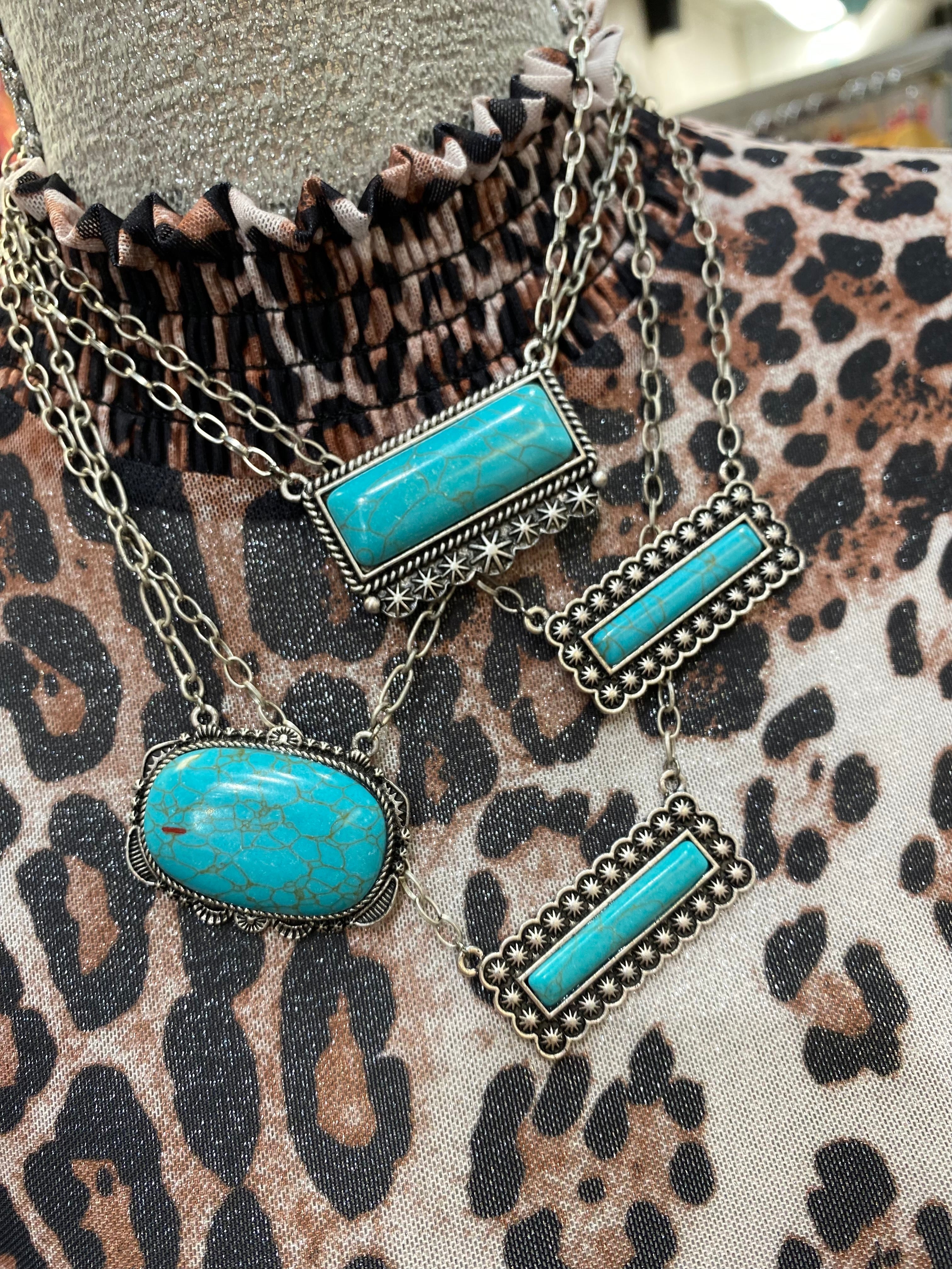 Various Turquoise Bar Necklace