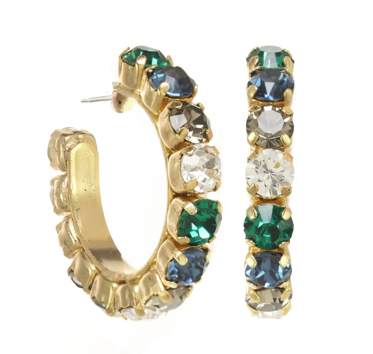 Tova Jubilee Hoops in All the Colors - Emerald/Clear Mix