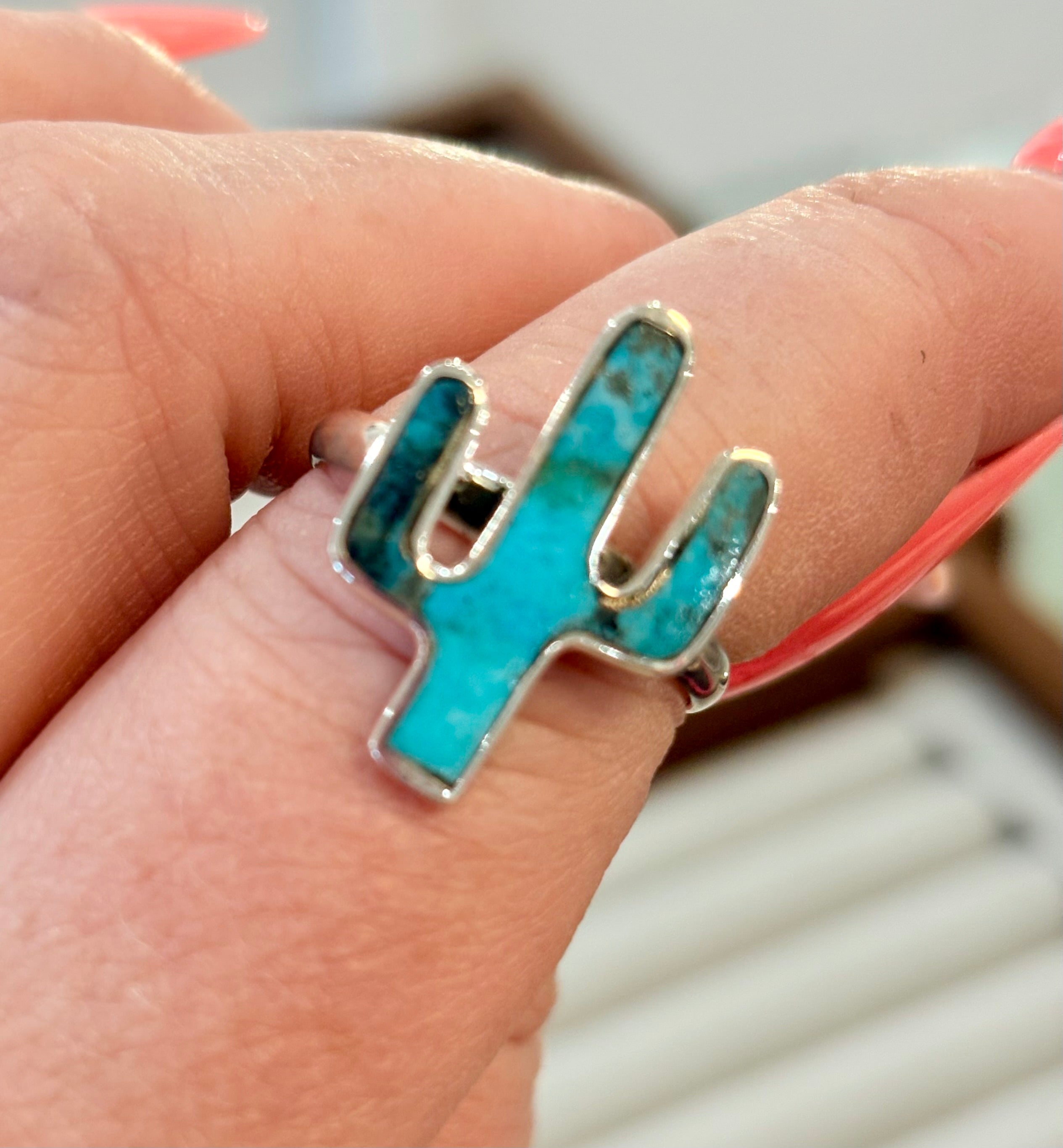 Turquoise Cactus Ring