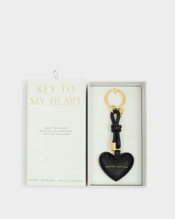 Gift Boxed Keyring 'Key To My Heart' - Black