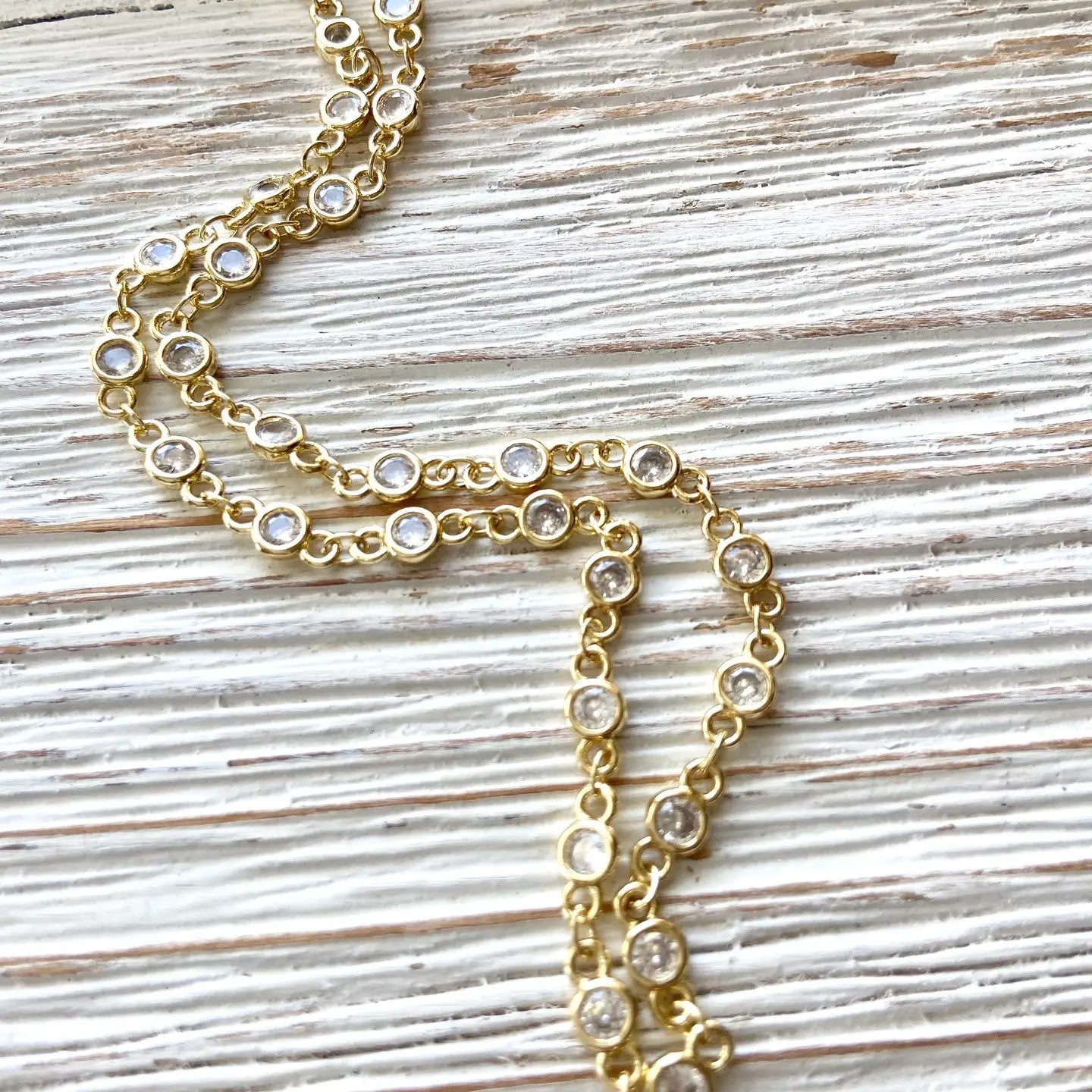 Crystal Clear Gold Layering Necklace