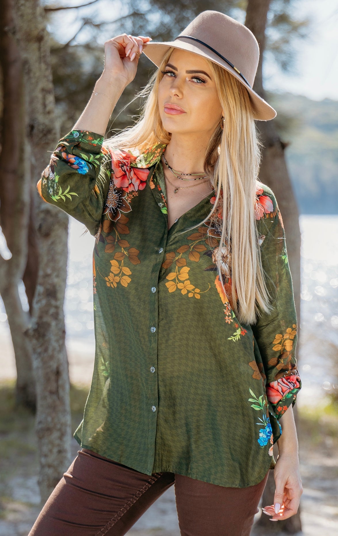 Palmira Button Front Top