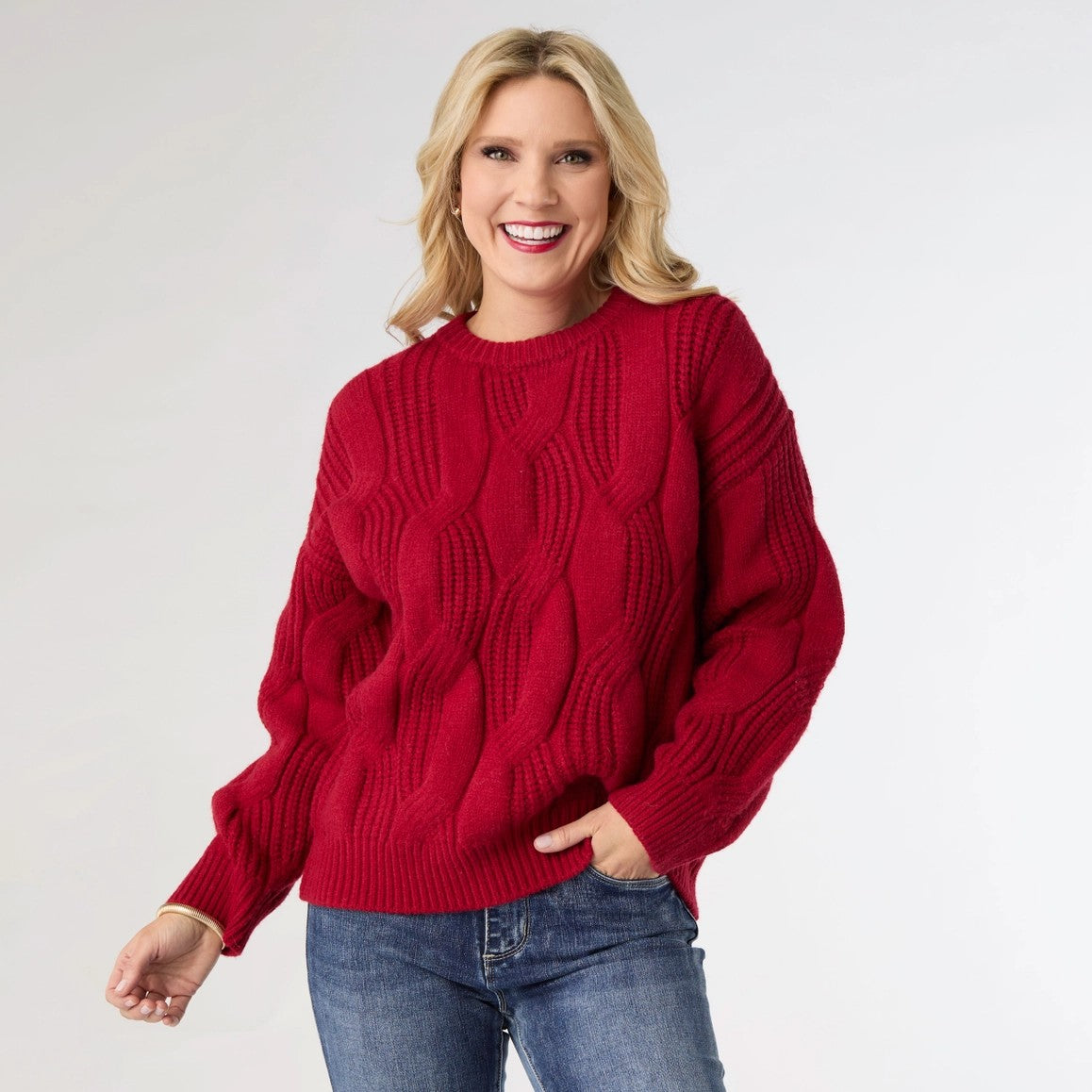 Red Chunky Knit Sweater