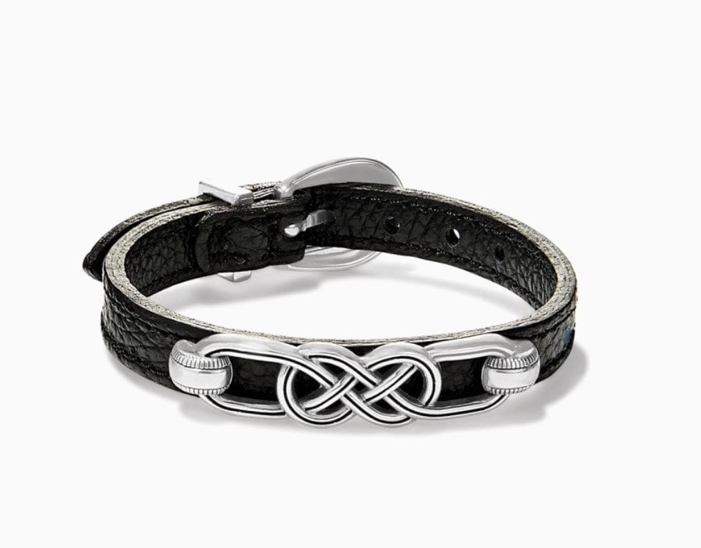 Brighton Interlok Braid Leather Bracelet - Black